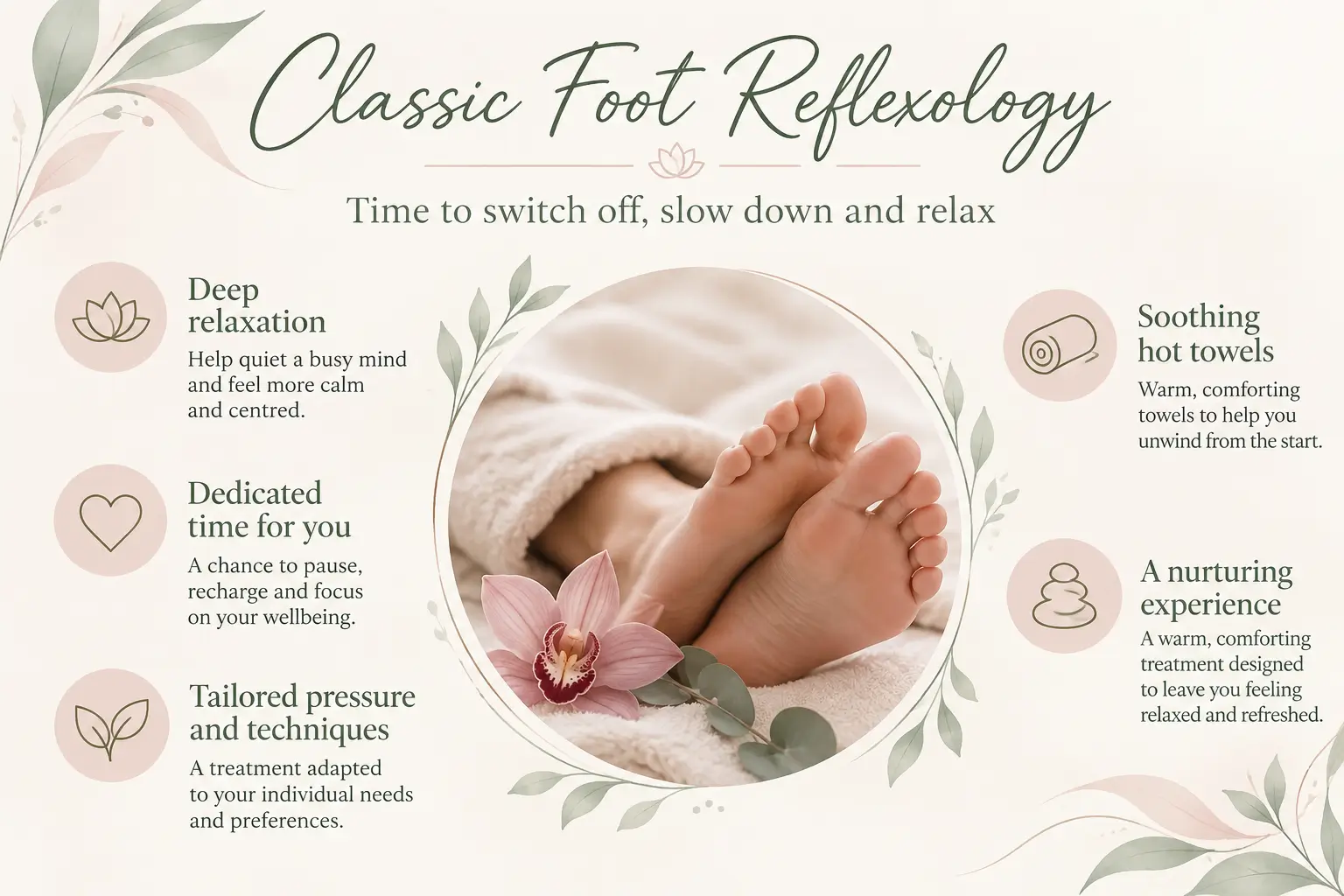 Classic Foot Reflexology treatment benefits at Solely You Reflexology in Wellington, Telford